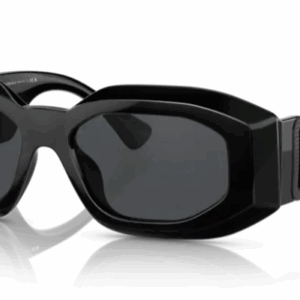 Versace VE4425U 536087 Black/Dark Gray Oval men's Sunglasses