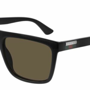 Gucci GG 0748S 002 Black/Brown Rectangle Men's Sunglasses