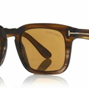 Tom Ford FT 0751 Dax 55E Striped Brown/Brown Square Men's Sunglasses