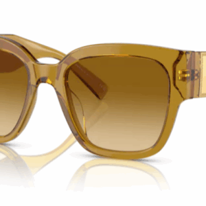 Versace VE4437U 53472L Transparent Honey/ Light Yellow Square Women's Sunglasses