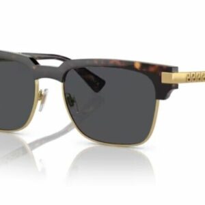 Versace 0VE4447 108/87 Havana/ Dark grey Rectangular Men's Sunglasses