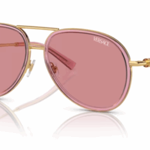 Versace VE 2260 100284 Pink Transparent / Pink Oval Men's Sunglasses