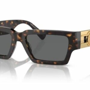Versace 0VE4459 108/87 Havana/ Dark Grey Rectangle Men's Sunglasses