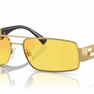 Versace 0VE2257 1002C9  Gold/ Yellow Rectangular Men's Sunglasses