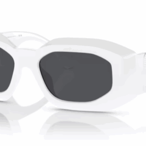 Versace VE4425U 543887 White/ Dark Grey Oval Men's Sunglasses