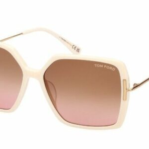 Tom Ford FT1039 Joanna 25F Shiny Ivory/Amber Butterfly Women's Sunglasses