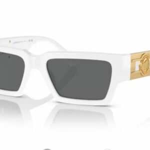 Versace 0VE4459 314/87 White / Dark Grey Rectangle Men's Sunglasses