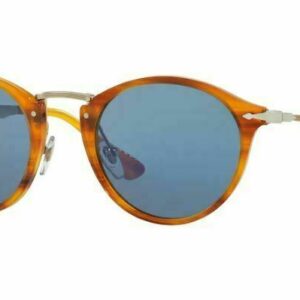 Persol 0PO3166S 960/56 Striped Brown/Light Blue Sunglasses