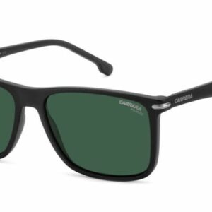 Carrera 298/S 0003 UC Matte Black/Green Polarized Rectangle Men's Sunglasses