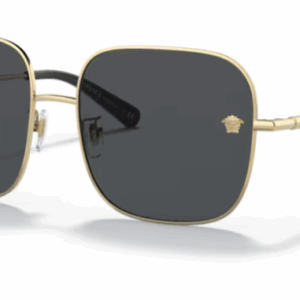 Versace 0VE2246D 100287 Gold/Dark grey Rectangle Women's Sunglasses