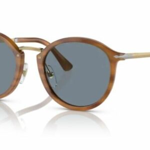 Persol 0PO3309S 960/56 Striped Brown/Light Blue Unisex Sunglasses