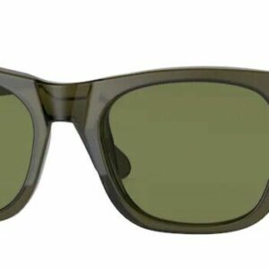 Persol 0PO3269S 11034E Opal Smoke/ Light Green Rectangle Unisex Sunglasses