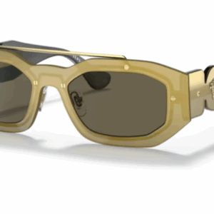 Versace 0VE2235 1002/3 Transparent Brown mirror gold/Brown Oval Men's Sunglasses