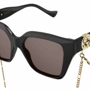 Gucci GG1023S 005 Black/Brown/Gold Cat Eye Women Sunglasses
