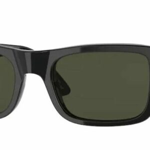 Persol 0PO3268S 95/31 Black/Green Rectangle Unisex Sunglasses
