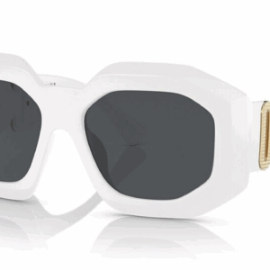 Versace VE4424U 314/87 White Gold Gray Medusa Oversized Women's Sunglasses