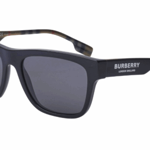 Burberry BE4293 377381 Black/Grey Polarized Rectangular Men's Sunglasses