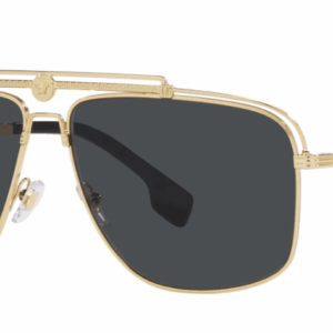 Versace VE2242 100287 Gold/Dark Grey Rectangular 61mm Men's Sunglasses