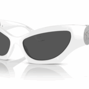 Versace VE4450 314/87  White/ Dark Grey Cat-Eye Women's Sunglasses