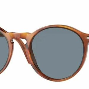 Persol 0PO3285S 96/56 Terra Di Siena Havana/ Light Blue Round Unisex Sunglasses