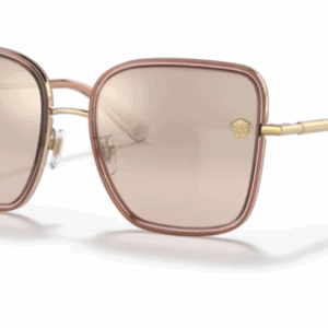 Versace 0VE2247D 14837ITransparent pink/Light brown Square Women's Sunglasses