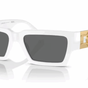 Versace 0VE4459F 314/87 White/Dark Grey Rectangular Men's Sunglasses