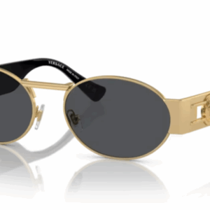 Versace VE2264 100287 Dark Grey/ Matte Gold Oval Men's Sunglasses