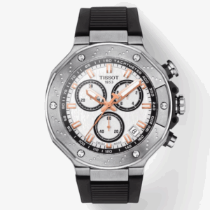 Tissot T-Race Chronograph White Dial Black Strap Men's Watch T1414171701100