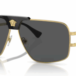 Versace VE2251 100287 Dark Grey / Gold Rectangular Men's Sunglasses