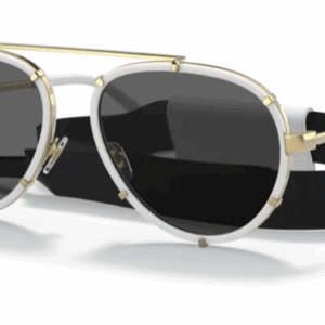 Versace 0VE2232 147187 White/Dark grey Oval Women's Sunglasses.