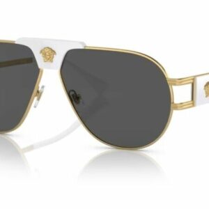 Versace 0VE2252 147187 - Gold / Dark Grey Wide Men's Sunglasses