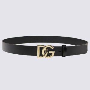 Dolce & Gabbana Black Leather Dg Logo Belt