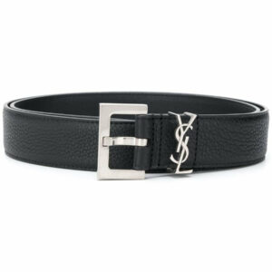 Saint Laurent "Cassandre" Belt In Hammered Leather