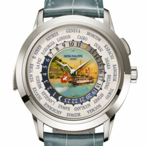 Patek Philippe Grand Complications Grand Feu cloisonné enamel center steamboat cruising on Lake Geneva Dial Watch 5531G-001