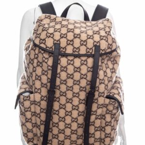 Gucci Beige GG Monogram Wool Backpack