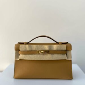 Hermes Kelly Pochette Chai Swift Gold Hardware