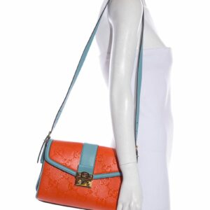 Gucci Orange & Blue Medium GG Aria Collection Cross-Body