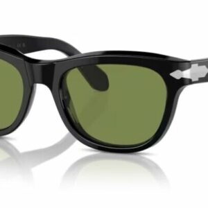 Persol 0PO0086S 95/4E Black/Green Soft Square 57mm Men's Sunglasses