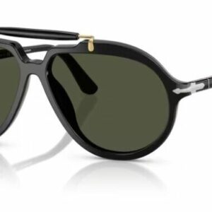 Persol 0PO0202S 95/31 Black/ Green Soft Square Men's Sunglasses