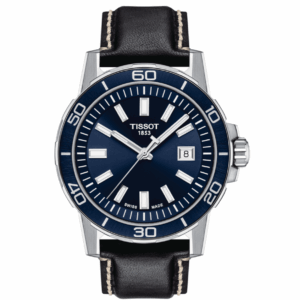 Tissot Super sport Chrono Blue Dial Black Strap Men's Watch T1256101604100