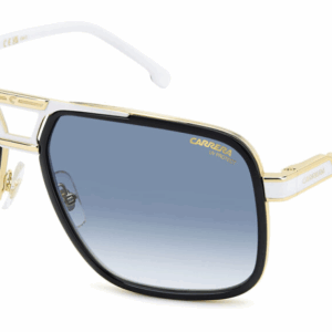 Carrera 1070/S 80S DK Black White/ Blue Shaded Rectangular Men's Sunglasses