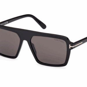 Tom Ford VINCENT FT1176 01A Shiny Black/Smoke Oversized Square Men's Sunglasses
