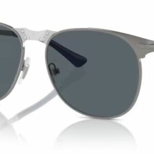 Persol 0PO1016S 513/R5 Gunmetal/Blue Square 55mm Men's Sunglasses