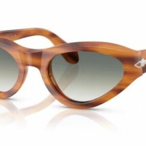 Persol 0PO0052S 960/3A Striped brown/Green Gradient Cat Eye Women Sunglasses