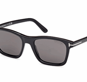 Tom Ford BARRON FT1179 01D Shiny Black/Smoke Polarized Square Men's Sunglasses