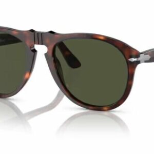 Persol 0PO0649 24/31 Havana/Green 52mm Soft Square Men's Sunglasses