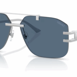 Versace 0VE2275 100080 Silver/Blue Soft Square Men's Sunglasses