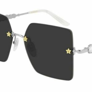 Gucci GG0644S 001 Silver/gold/grey Tint  Women's Square Sunglasses