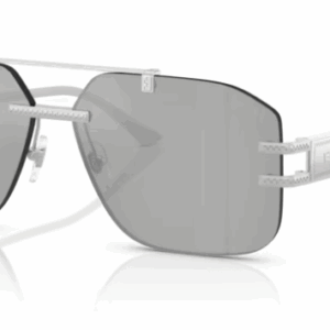 Versace 0VE2275 10008V Silver/Clear Mirror Soft Square Men's Sunglasses