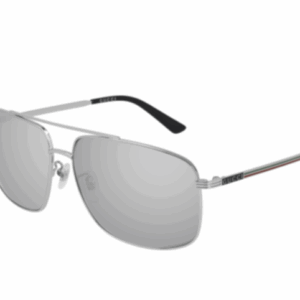 Gucci GG0836SK 003 Silver/Grey Square Men's Sunglasses.